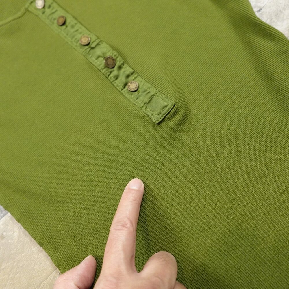 Lauren Ralph Lauren Women’s Ribbed Knit Dress Medium Olive‎ Green Button Front - Picture 10 of 11